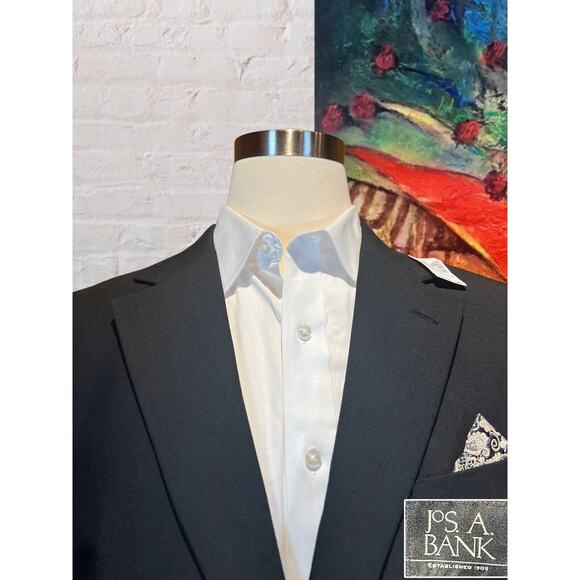 New Jos. A. Bank 44L Men's Black Natural Stretch Business Suit Jacket NWT - Picture 2 of 16